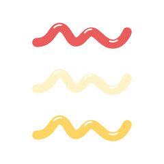 A set of sauces. Ketchup, mayonnaise and mustard. Vector illustration
