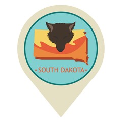 Map pointer with south dakota state