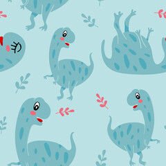 Seamless pattern with dinosaurs. Paper and Textile design