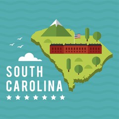Naklejka premium Map of south carolina state