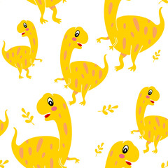 Seamless pattern with dinosaurs. Paper and Textile design