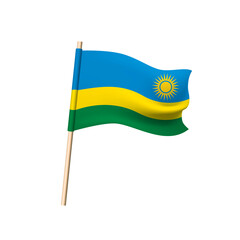 Rwanda flag on white background