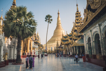 in Schwedagon Pagoda, Yangon Myanmar