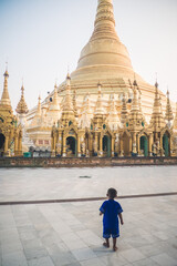 in Schwedagon Pagoda, Yangon Myanmar