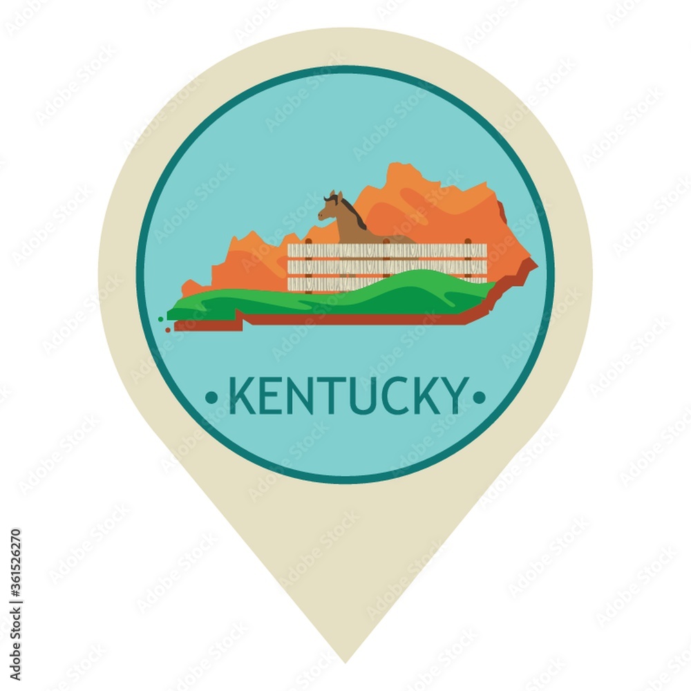 Canvas Prints map pointer with kentucky state