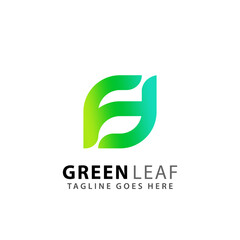 Abstract Letter H Green Eco Leaf Logos Design Vector Illustration Template