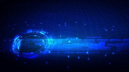 Obraz premium Abstract user HUD interface from glowing futuristic elements.