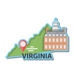 Fototapeta premium Map of virginia state
