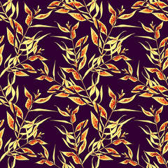 Butterfly leaves, seamless pattern.