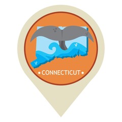 Map pointer with connecticut state