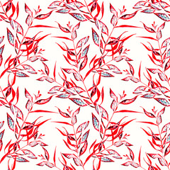 Butterfly leaves, seamless pattern.