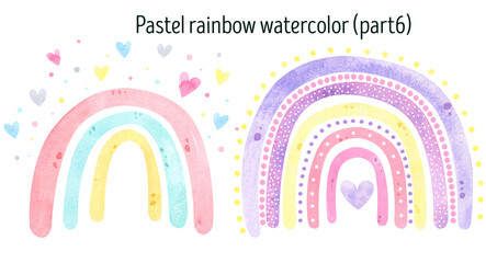Watercolor cute rainbow. Baby illustrations, scandinavian print, nursery decor sweet dreams, hello little one, dream big. Baby shower,  invitation, greeting card, nursery poster. Boho rainbow © Darya_s