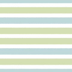 Blue and green seamless horizontal striped pattern, vector illustration. Seamless pattern with rough pastel colorful lines on white background. Abstract kids geometric background