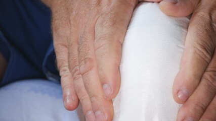 Doctor Apply a New and Clean Bandage on a Foot Wound in Hospital Emergency Room