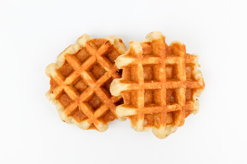 Small waffle on white background
