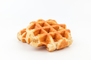 Small waffle on white background
