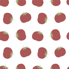Seamless pattern with red tomatoes. Harvest.