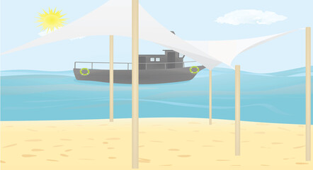 Sea waves summer. vector illustration