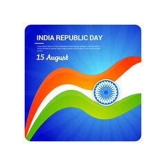 Obraz premium Geometrical & brushed design based INDIA independence day, republic day banners & sale banners for social media usage.Multipurpose Social Media Marketing E-commerce Sales Fully Editable