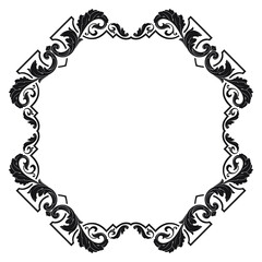 Vintage Ornament Element in baroque style with filigree and floral engrave the best situated for create frame, border, banner. It's hand drawn foliage swirl like victorian or damask design arabesque.

