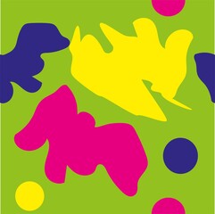 abstract seamless pattern with bright multicolored shapes for fabric and Wallpaper