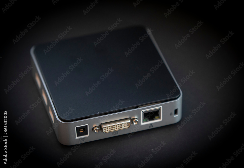 Wall mural a mini pc with black background