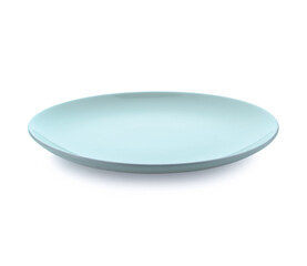 blue plate on white background