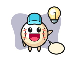 Baseball cartoon getting the idea