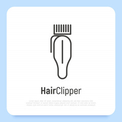Hair clipper thin line icon. Barber's equipment. Vector illustration.
