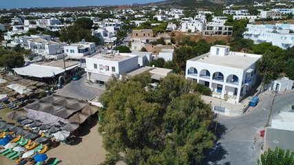 Plage d'Aliko sur l'île de Naxos dans les Cyclades en Grèce vue du ciel