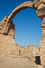 Arch at the ruins of ancient greek acropolis in Paphos, Cyprus