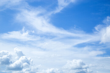 Blue sky and white cloud beautiful in summer. Good weather day.