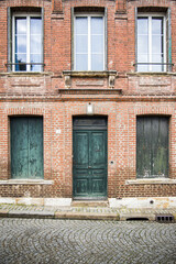 Fototapeta na wymiar Honfleur France brick facade