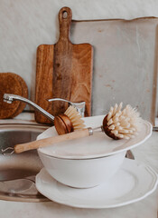zero waste kitchen clean set for washing dishes