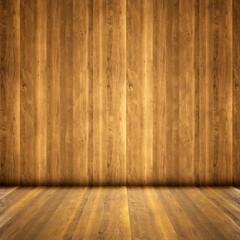Concept or conceptual vintage or grungy brown background of natural wood or wooden old texture floor and wall as a retro pattern layout. A 3d illustration metaphor to time, material, emptiness,  age 