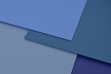 3D illustration of blue cards - Mockup of blue cards, cgi render image
