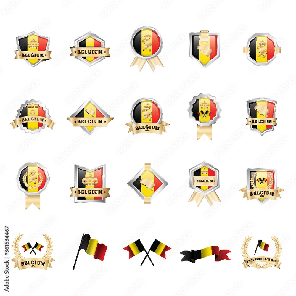 Poster Set of Belgium icons