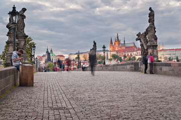 View of Prague castle from Charles Bridge