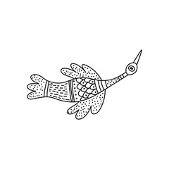 Bird in Indian traditional Gong style
