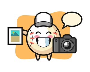 Baseball cartoon as a photographer