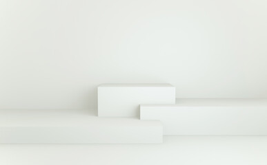 White minimal abstract geometric podium. 3d rendering