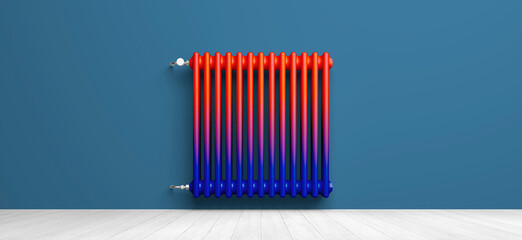 classic radiator in front of background - 3D Illustration