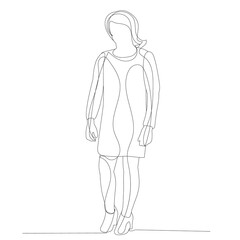 Fototapeta na wymiar vector, isolated, single line drawing of a woman