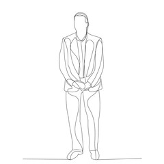 isolated, one line drawing of a man standing, sketch