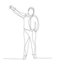 Fototapeta na wymiar vector, isolated, one line drawing of a man jumping, sketch