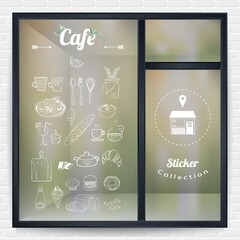 Cafe sticker collection