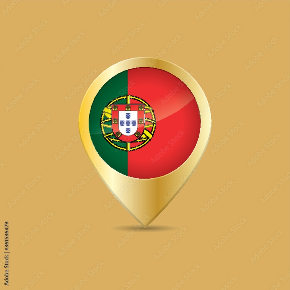 Poster Location pin with portugal flag