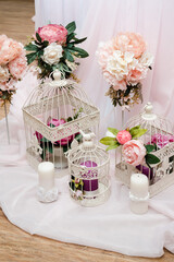 decor in the banquet hall, table for newlyweds