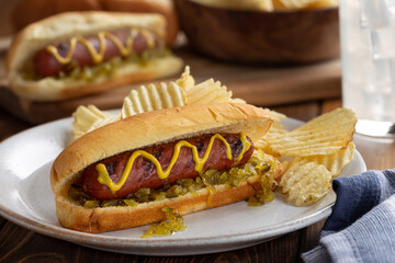 Grilled Hot Dog on a Bun