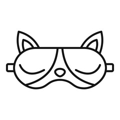 Face sleeping mask icon. Outline face sleeping mask vector icon for web design isolated on white background